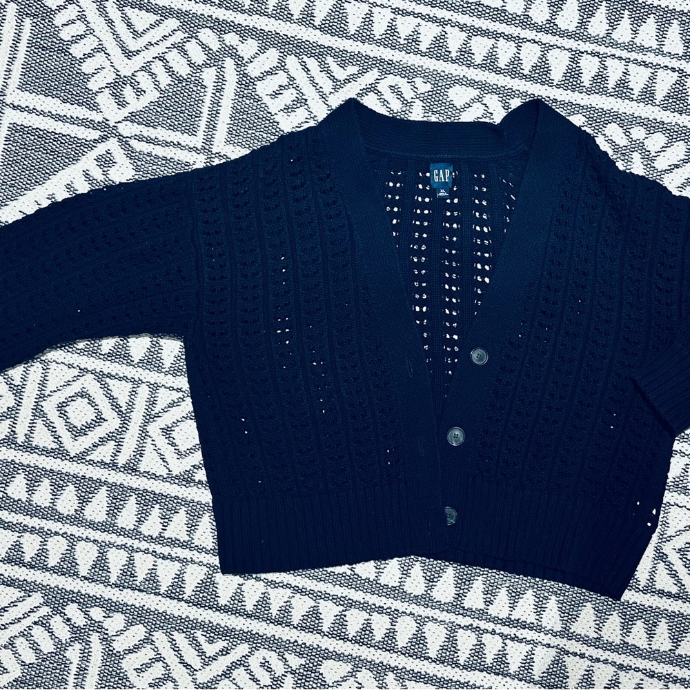 GAP Women's Navy Cardigan Sweater